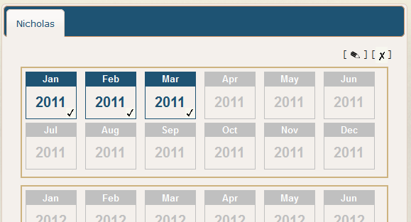 First Saturdays Attendance Log with dates selected